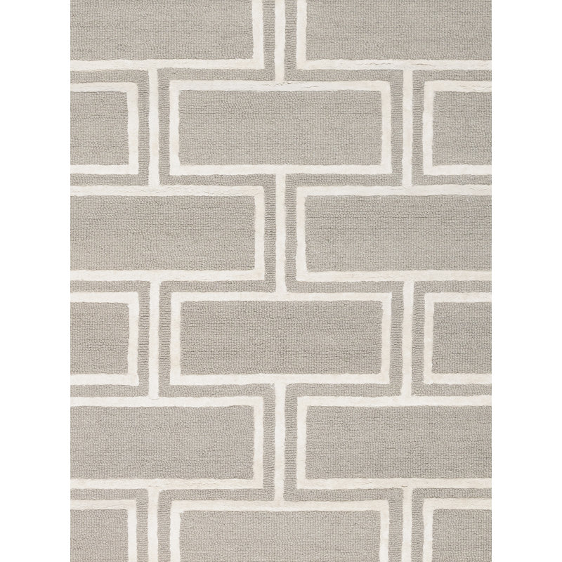Elegant Silver 15"x25" Hand-Tufted Wool & Viscose Silk Rug