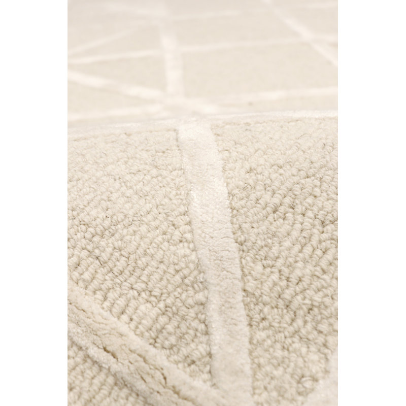 Hand-Tufted Off-White Wool & Viscose 9' x 12' Rectangular Rug