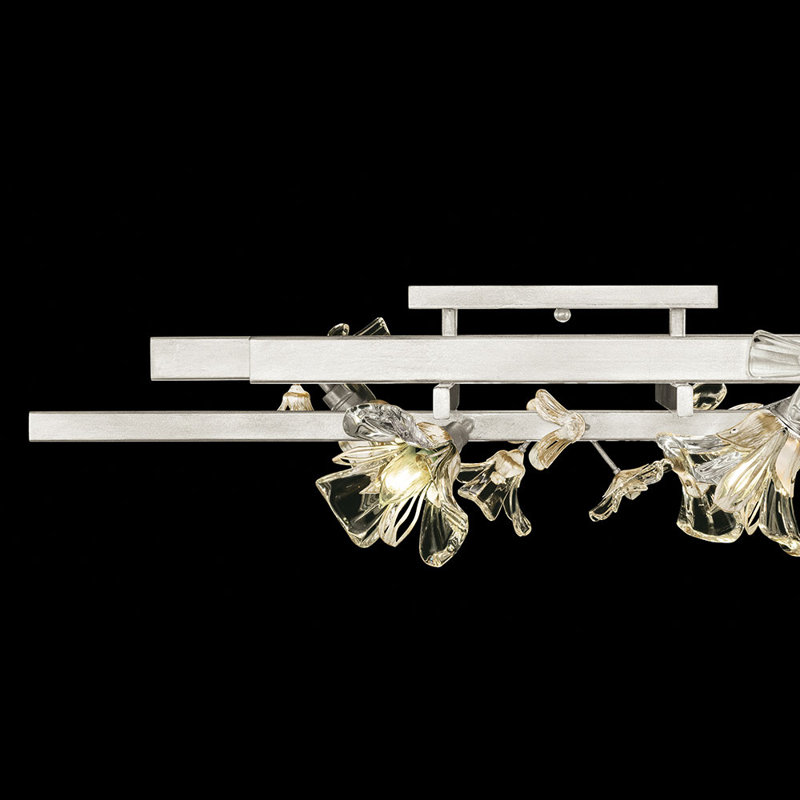 Azu Crystal Silver 4-Light LED Flush Mount Ceiling Fixture