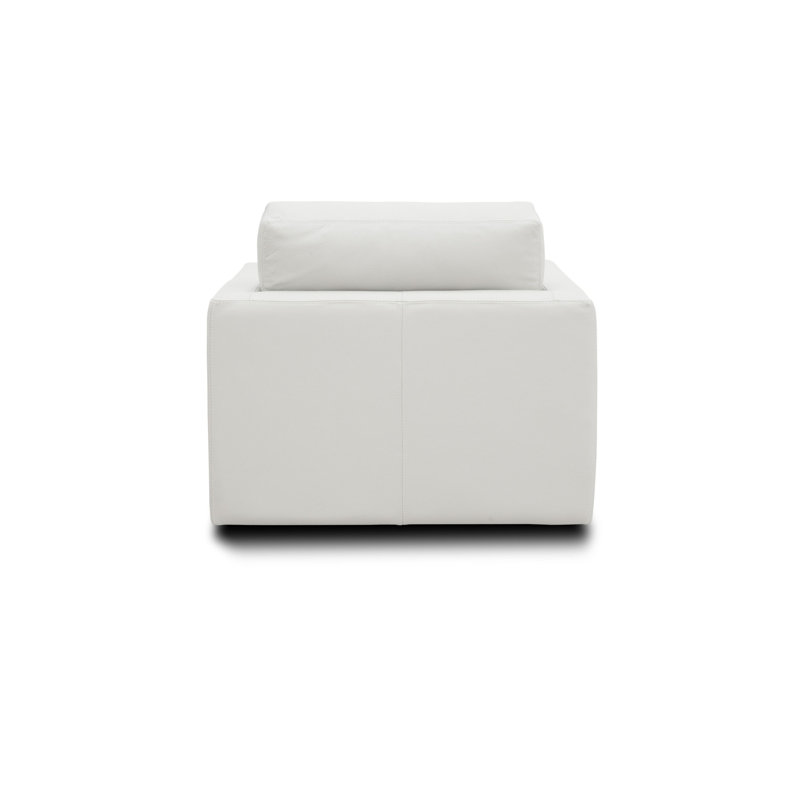 Elysian White Top Grain Leather Swivel Accent Chair