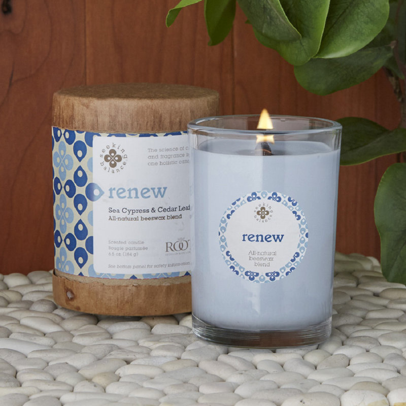 Renew Seaside Cypress & Cedarleaf Beeswax Scented Jar Candle, 6.5 oz