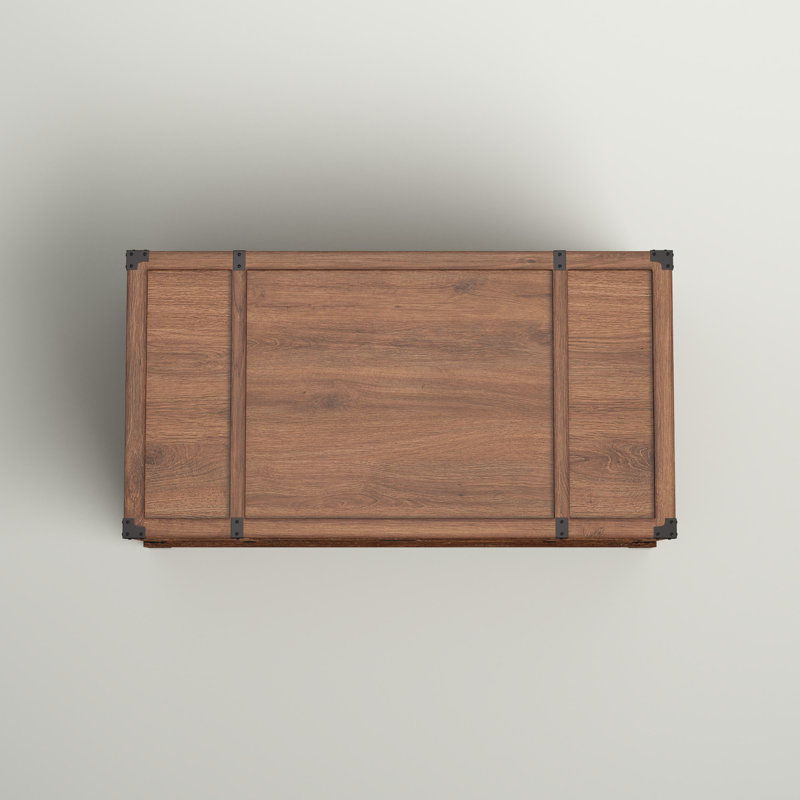 Rustic Mango Wood & Metal 44" Lift-Top Coffee Table with Storage