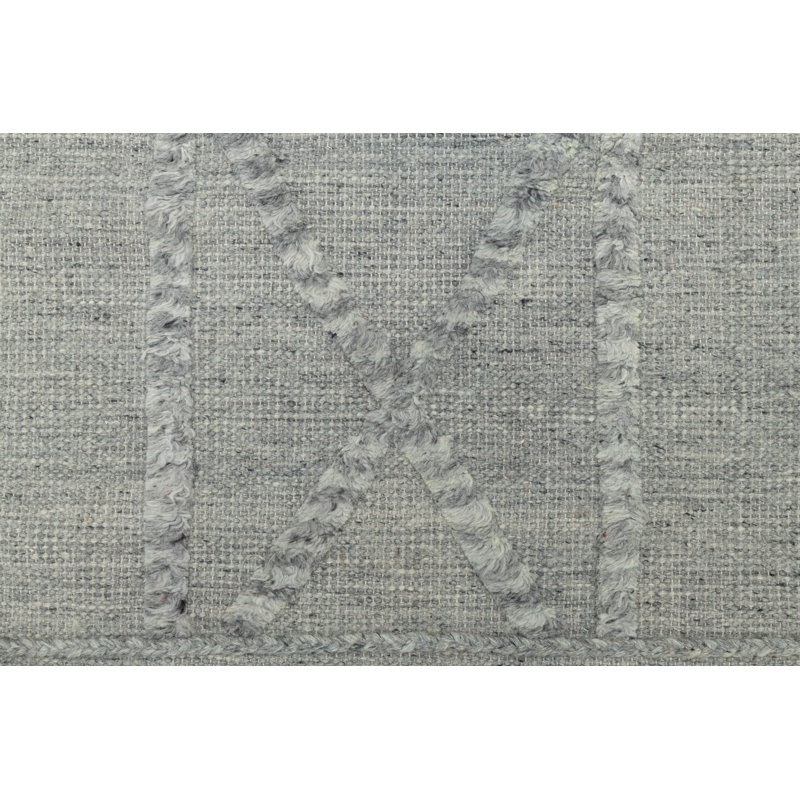Keeva Hand Knotted Gray Wool Rectangular Area Rug