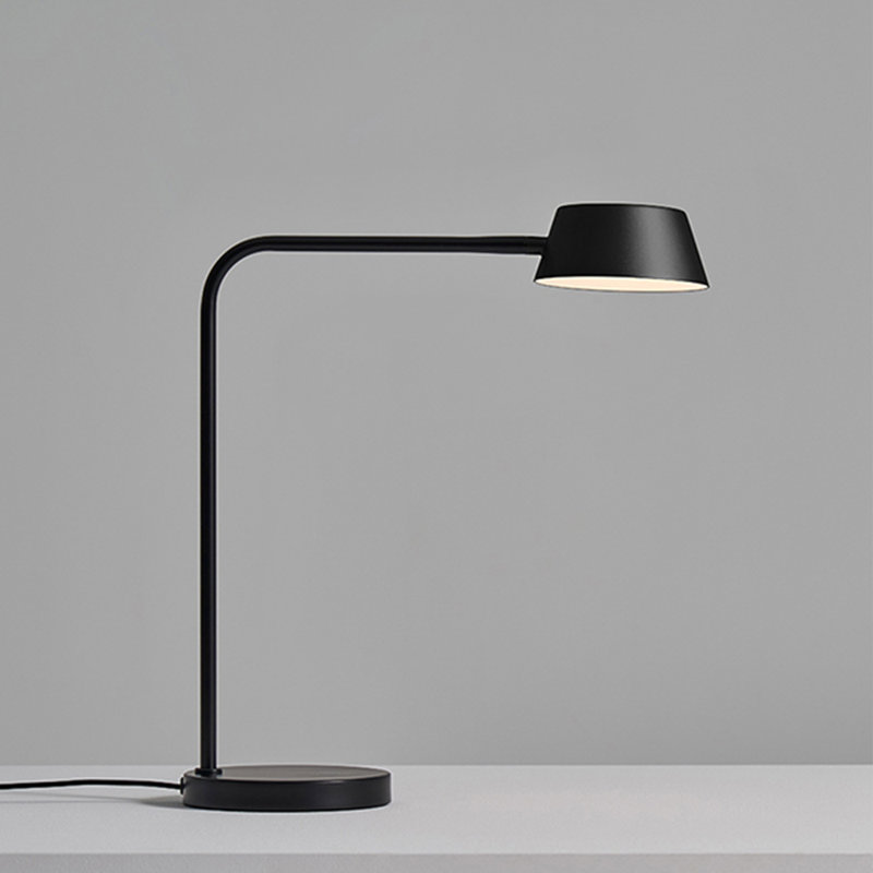 Sleek Matt Black Olo Metal Desk Lamp with Touch Dimmer