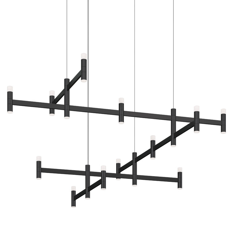 Systema Staccato 28-Light LED Black Drum Pendant for Indoor/Outdoor