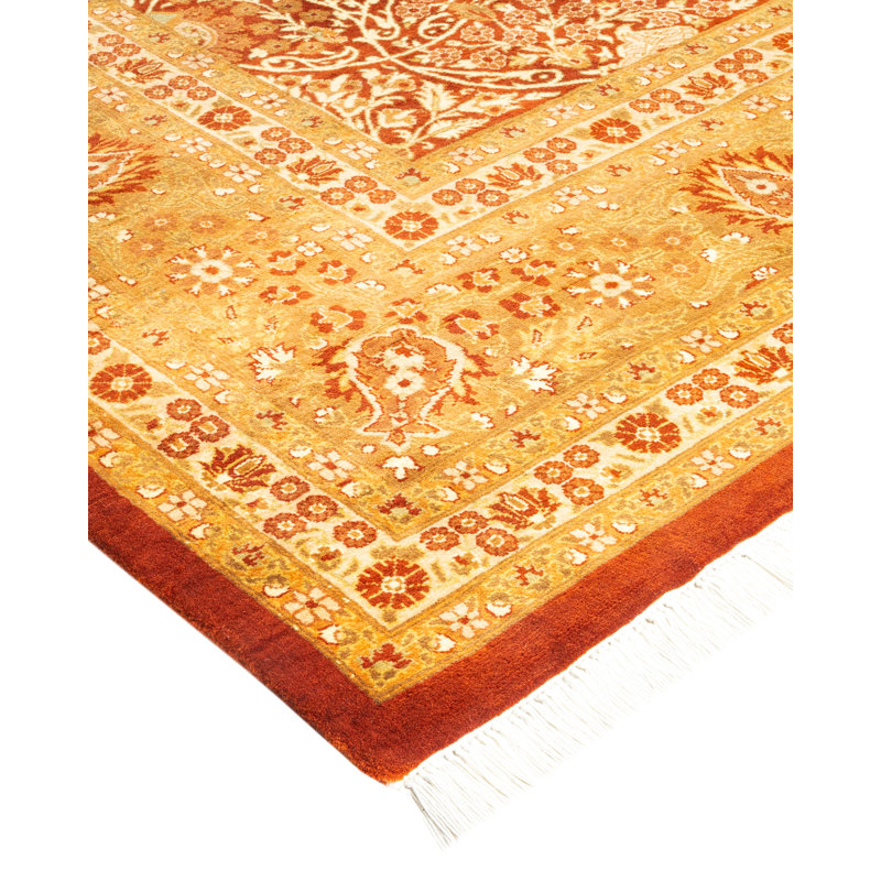 Elegant Ivory Oriental Wool Rug Hand-Knotted 8' x 10'