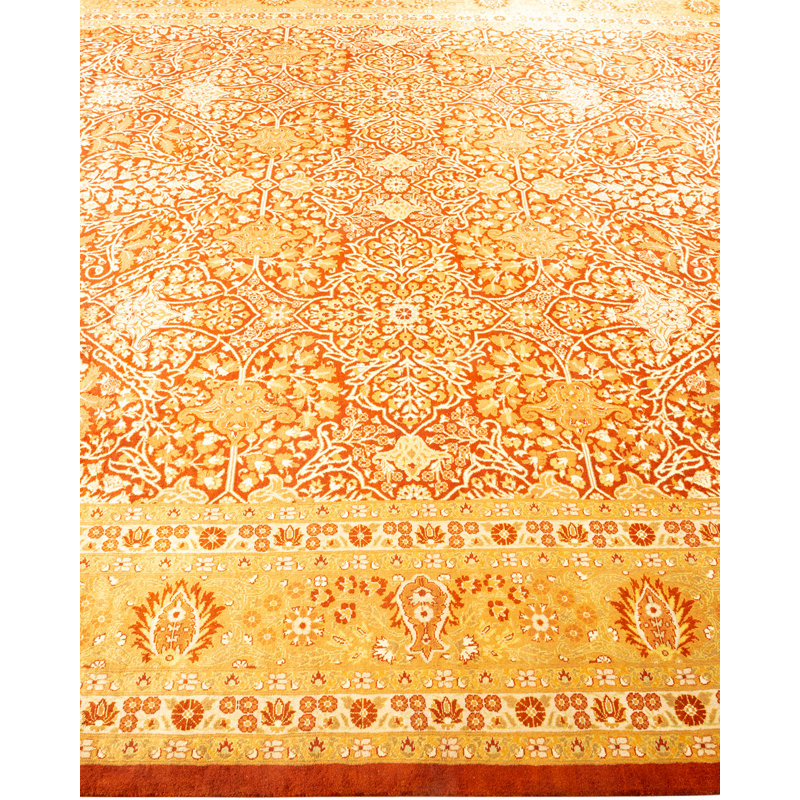 Elegant Ivory Oriental Wool Rug Hand-Knotted 8' x 10'