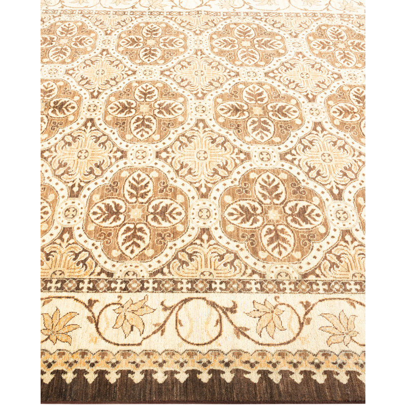 Ivory Hand-Knotted Wool Rectangular 8' x 10' Rug