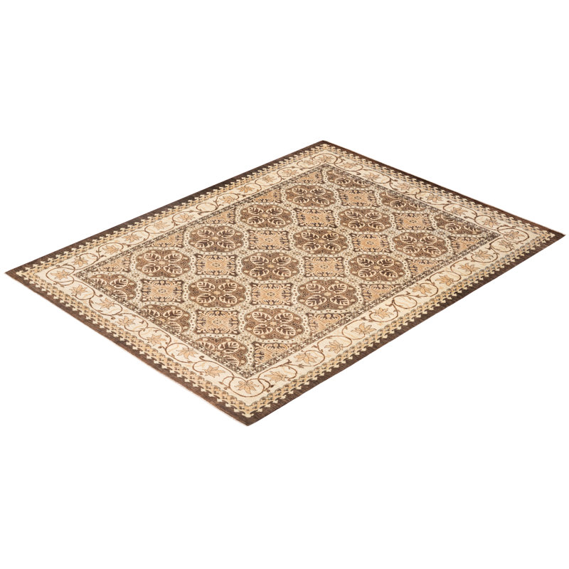 Ivory Hand-Knotted Wool Rectangular 8' x 10' Rug