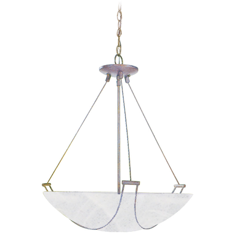 Elegant Brushed Nickel 3-Light Bowl Pendant with Alabaster Glass