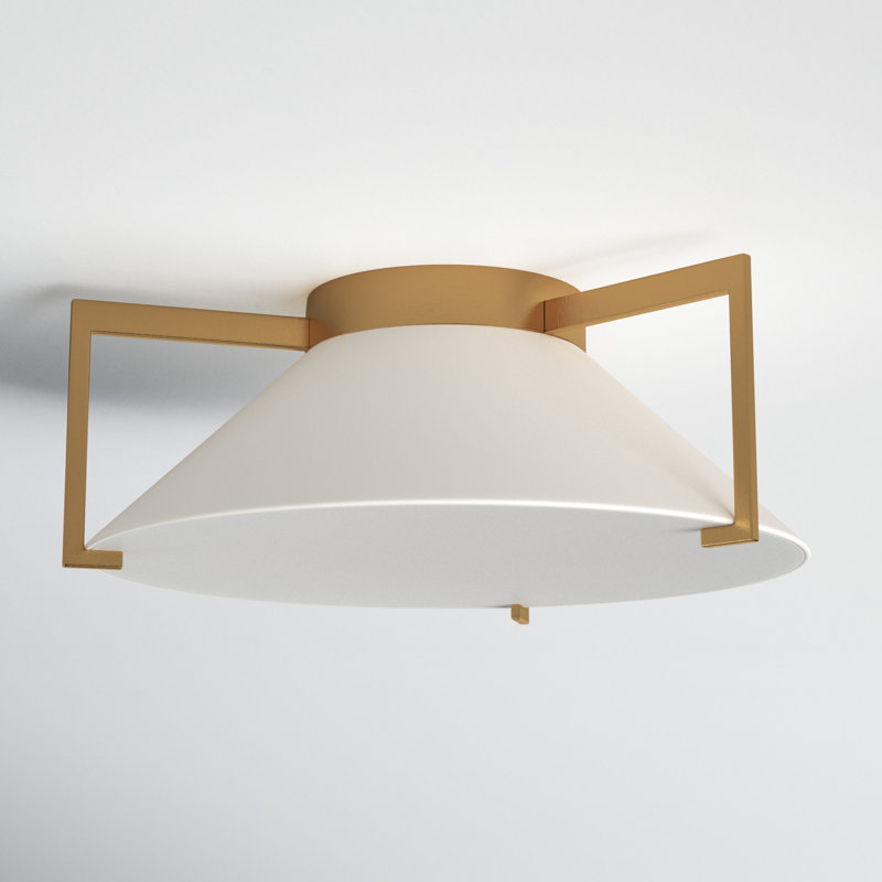 Transitional Brushed Bronze 20" LED Drum Flush Mount with Etched Acrylic