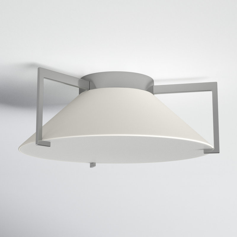 Transitional Brushed Bronze 20" LED Drum Flush Mount with Etched Acrylic