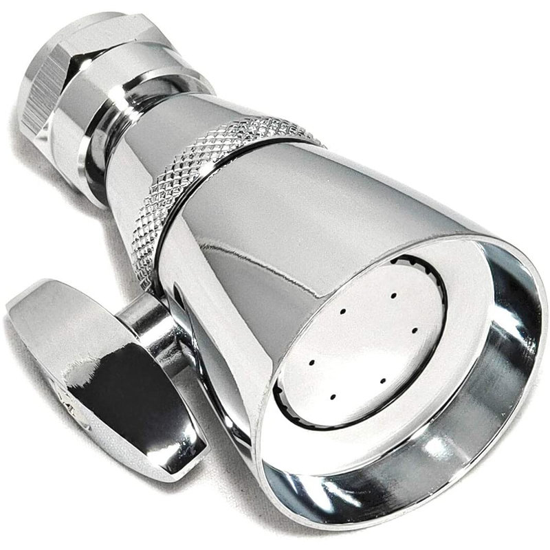 Polished Chrome Solid Brass Round Wall Mounted Shower Head