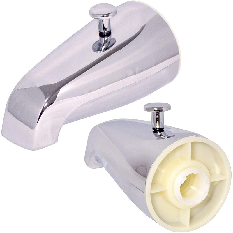 Polished Chrome Wall Mount Tub Spout with Diverter