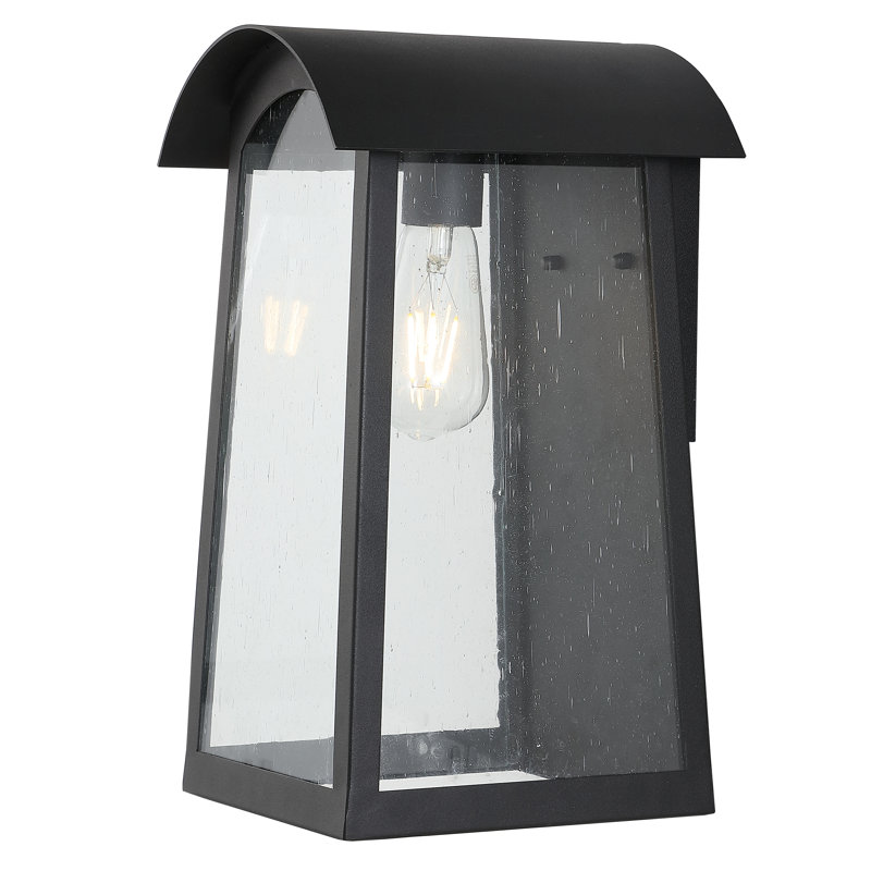 Adalai Black Iron Outdoor Wall Sconce with Clear Glass