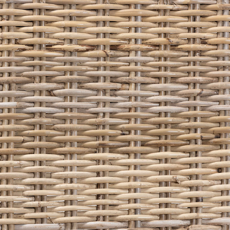 Bohemian Brown Rattan & Mahogany Low Dining Chair Set