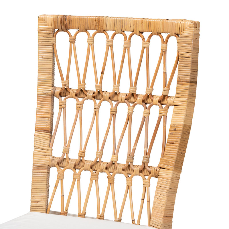 Natural Brown Rattan and Cane Dining Chair Set