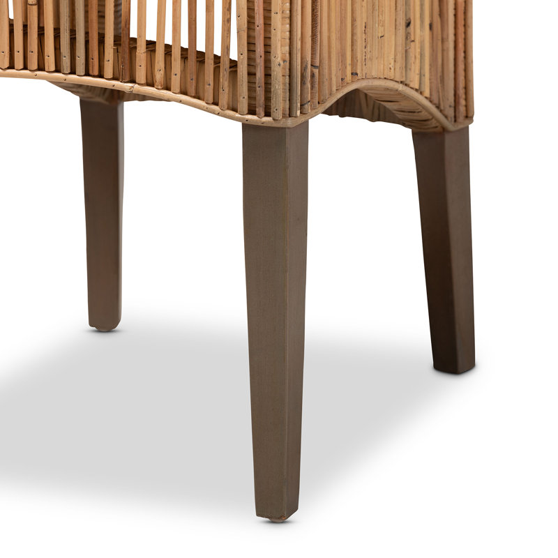 Natural Brown Rattan and Cane Dining Chair Set