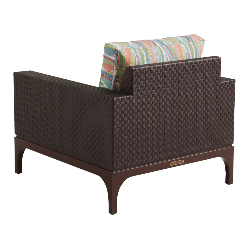 English Walnut and Woven Wicker Outdoor Dining Chair
