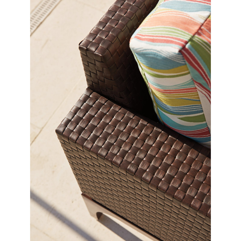 English Walnut and Woven Wicker Outdoor Dining Chair