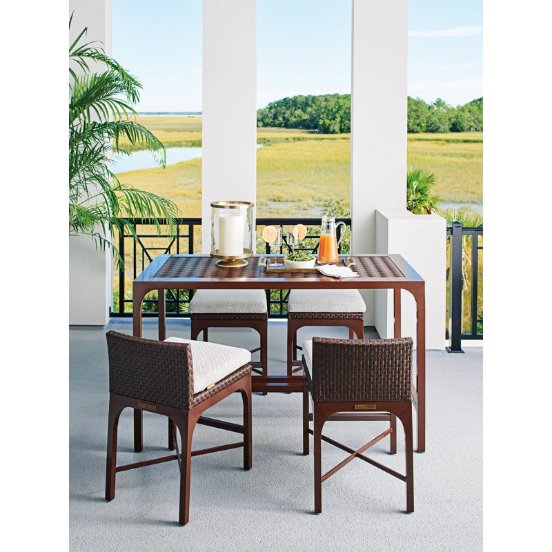 Elegant English Walnut & Woven Leather 24" Counter Stool