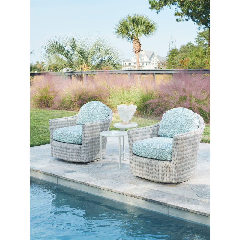 Contemporary Seabrook White Tiered Round End Table