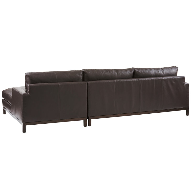 Barclay Horizon 100.5" Black Leather Metal-Accented Sectional Sofa