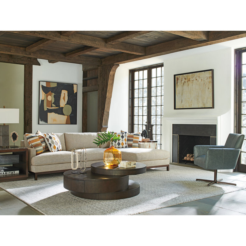 Elegant Gray Leather Swivel Armchair with Bronze Metal Legs