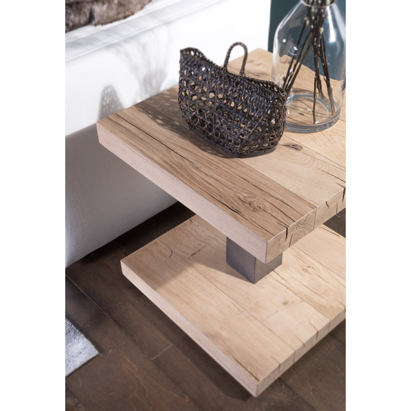 Verite 26" Gray/Brown Wood and Metal Rectangular End Table
