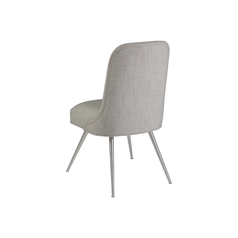 Transitional Dinah Upholstered Linen Side Chair in Gray