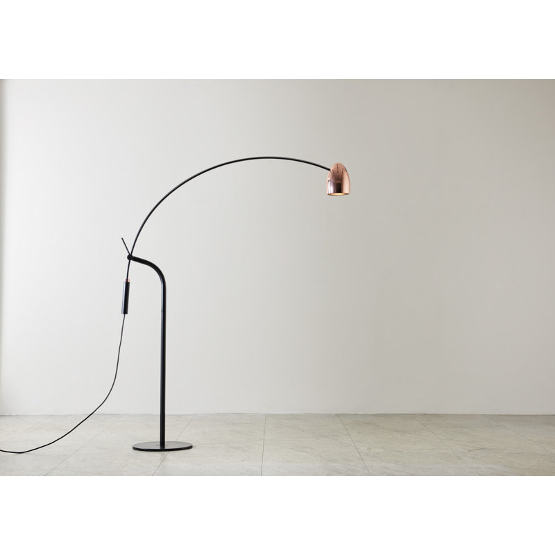 Adjustable Black Arc Touch Floor Lamp, 63.7" Height
