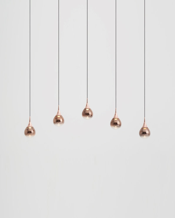 Paopao Elegant Copper LED Kitchen Island Pendant, 43.3 in
