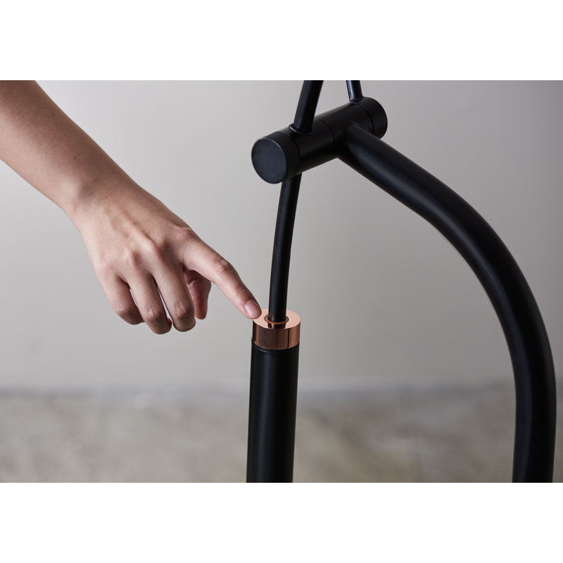 Adjustable Black Arc Touch Floor Lamp, 63.7" Height
