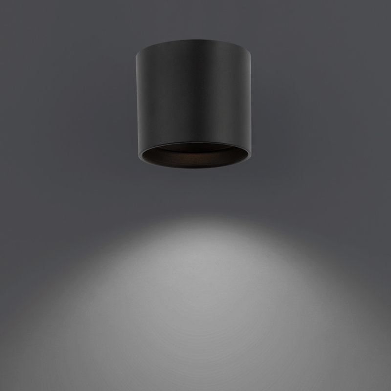 Squat Frosted Black Glass LED Outdoor Flush Mount