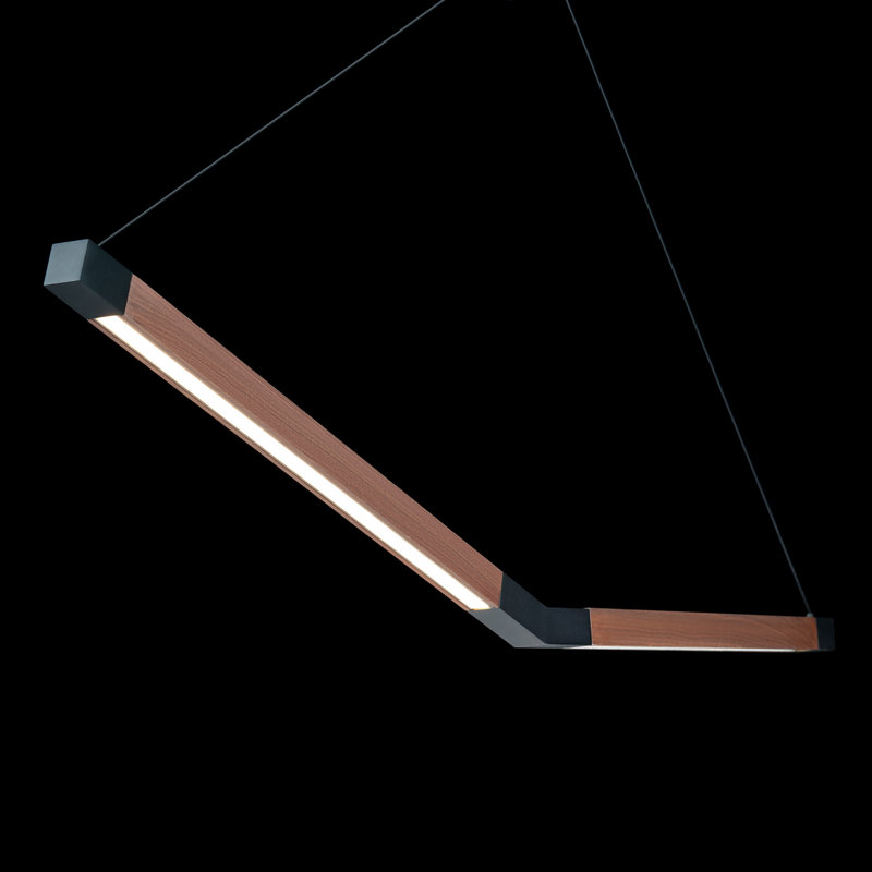 Bough Black/Dark Walnut LED Island Pendant with Adjustable Height