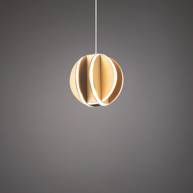Carillion Mini Globe LED Pendant in Aged Brass with White Diffuser