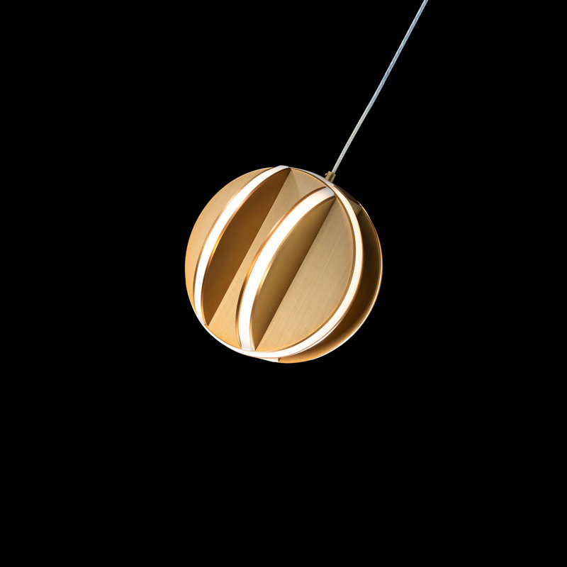 Carillion Mini Globe LED Pendant in Aged Brass with White Diffuser