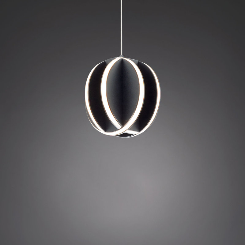 Carillion Mini Globe Black LED Pendant with White Silicone Diffuser