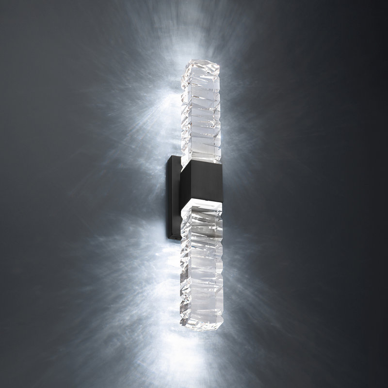 Juliet Black Crystal 2-Light Dimmable Outdoor Vanity