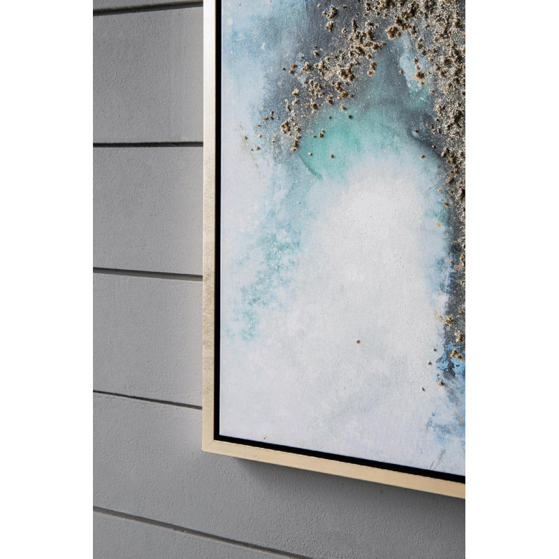 Blue and Gold Abstract Canvas Oil Painting Set