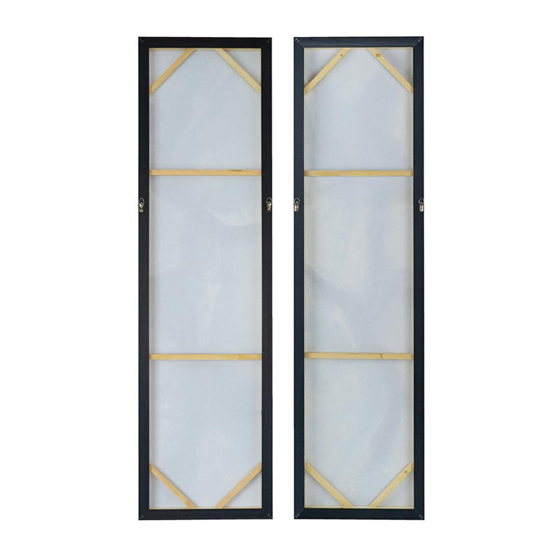 Blue and Gold Abstract Canvas Oil Painting Set