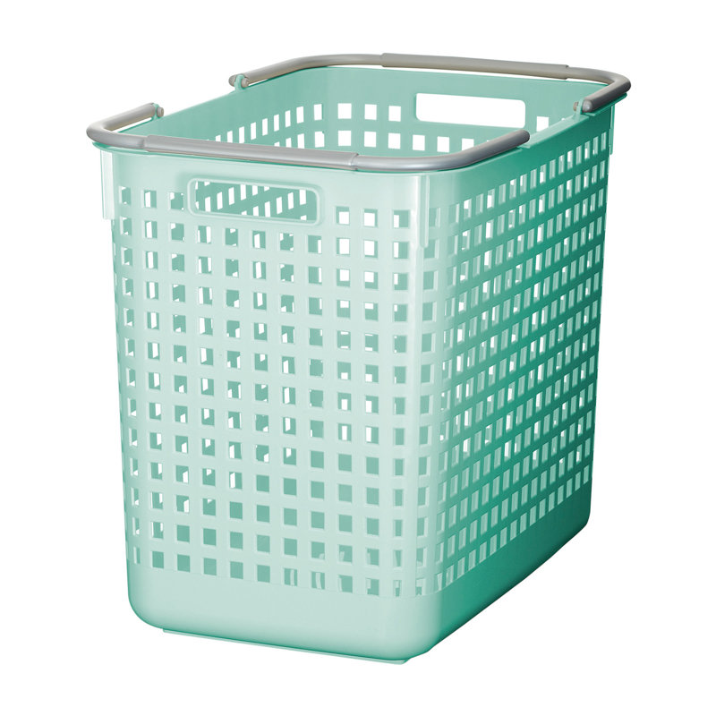 Mint Blue Plastic Kids Storage Basket with Handles