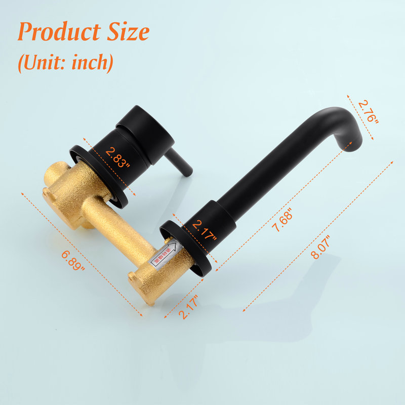 Matte Black Wall Mounted Single Handle Bathroom Faucet