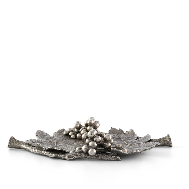Handmade Pewter Vineyard Leaf Decorative Tray