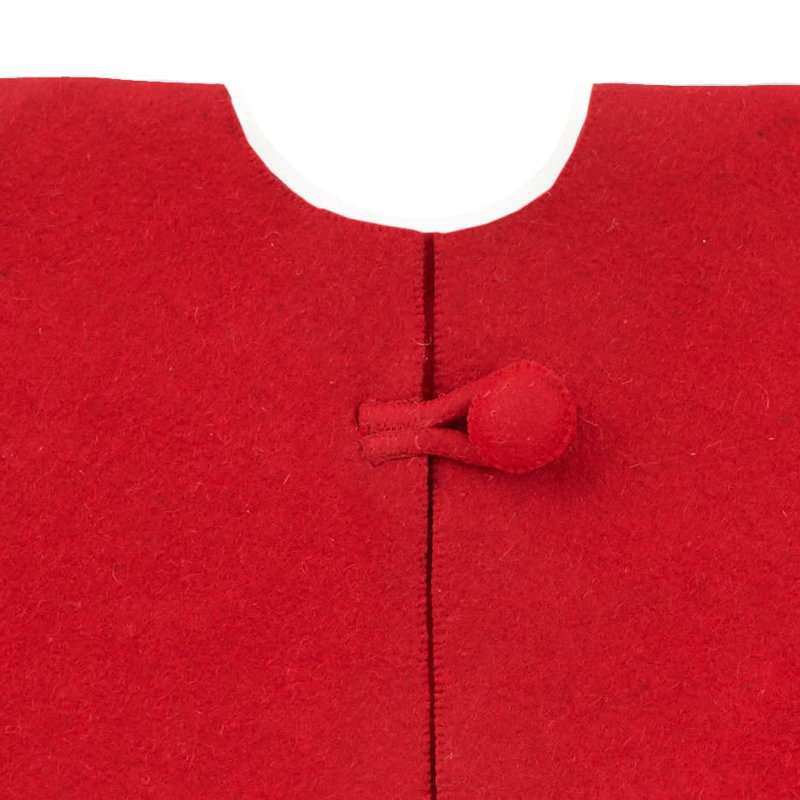 Red Felt Handmade Christmas Tree Skirt with Candy Canes