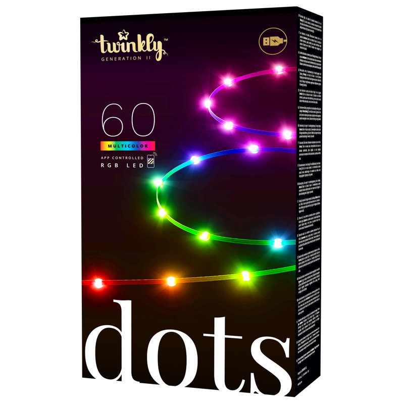 Twinkly Dots 60 LED Smart Gaming Room Flexible Lights, USB Black
