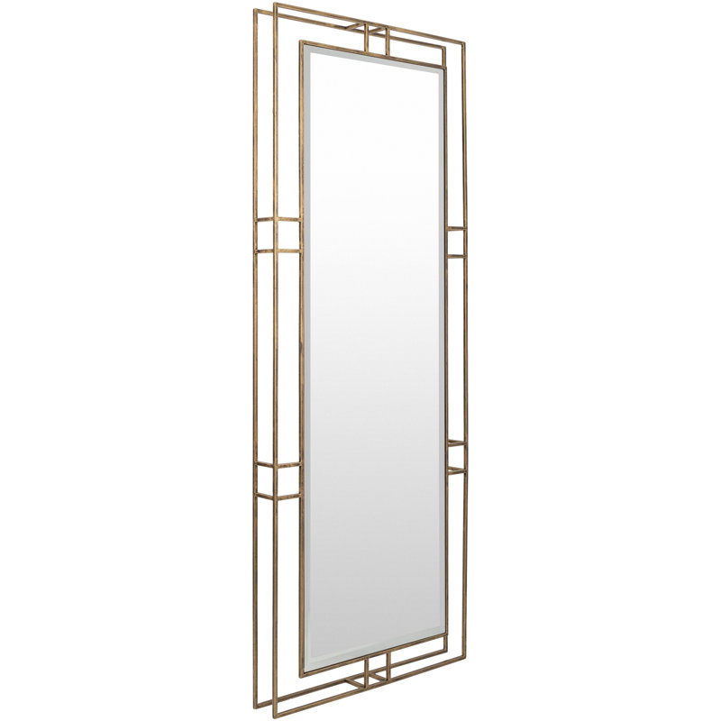 Gold Rectangular Full Length Mirror with Hand Finished Frame