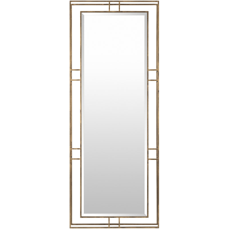 Gold Rectangular Full Length Mirror with Hand Finished Frame