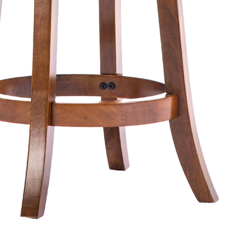 Liam Collection Swivel Barstool in Walnut with Bonded Leather
