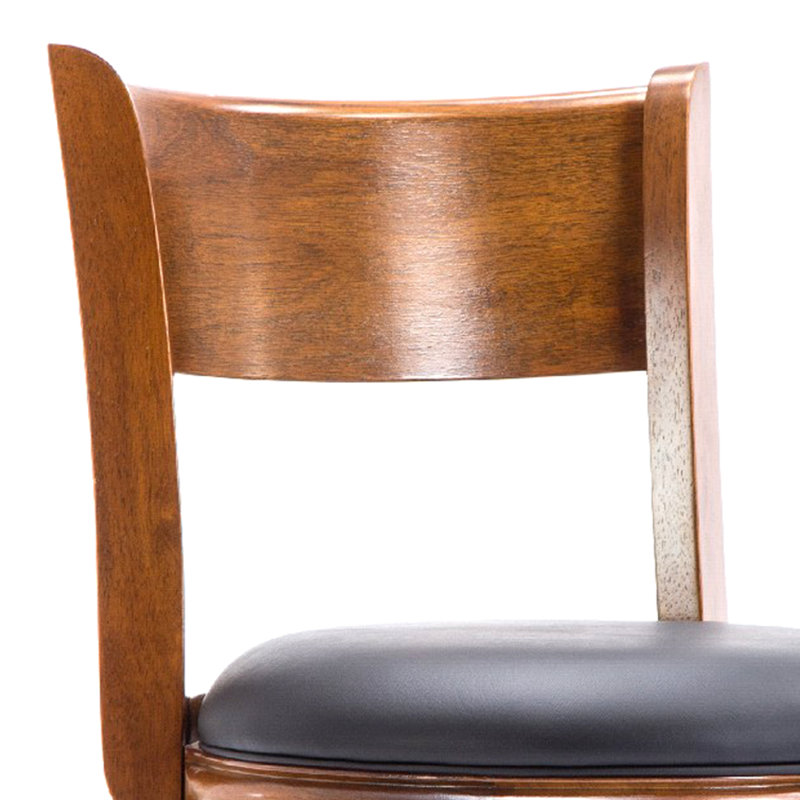 Liam Collection Swivel Barstool in Walnut with Bonded Leather